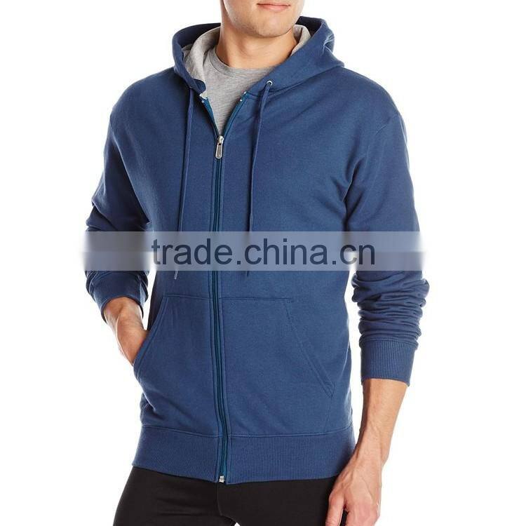 Men's Clothing Wholesale Custom Design Men Blank Fleece Zip Up Gym Hoodie