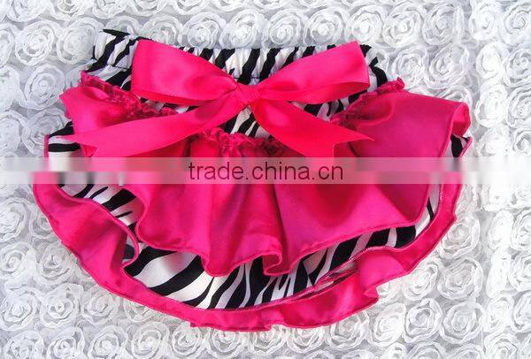 Factory direct sale 2014new children satin shorts girls peach&zebra diaper cover Baby PP pants cute bow bloomer pants wholesale