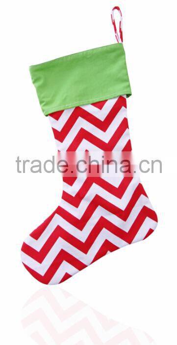 Newest Personalized Burlap Chevron Christmas Stocking