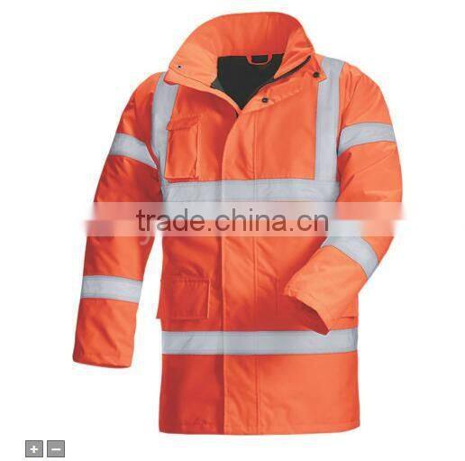 hi vis waterproof jacket 300D oxford pu coated raincoat