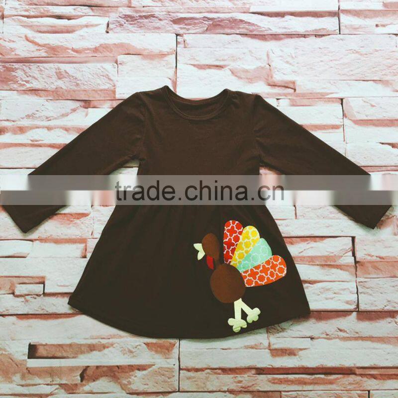 2017 Fall newest children frocks designs turkey pattern embroidery design girls' latest dress kids clothing