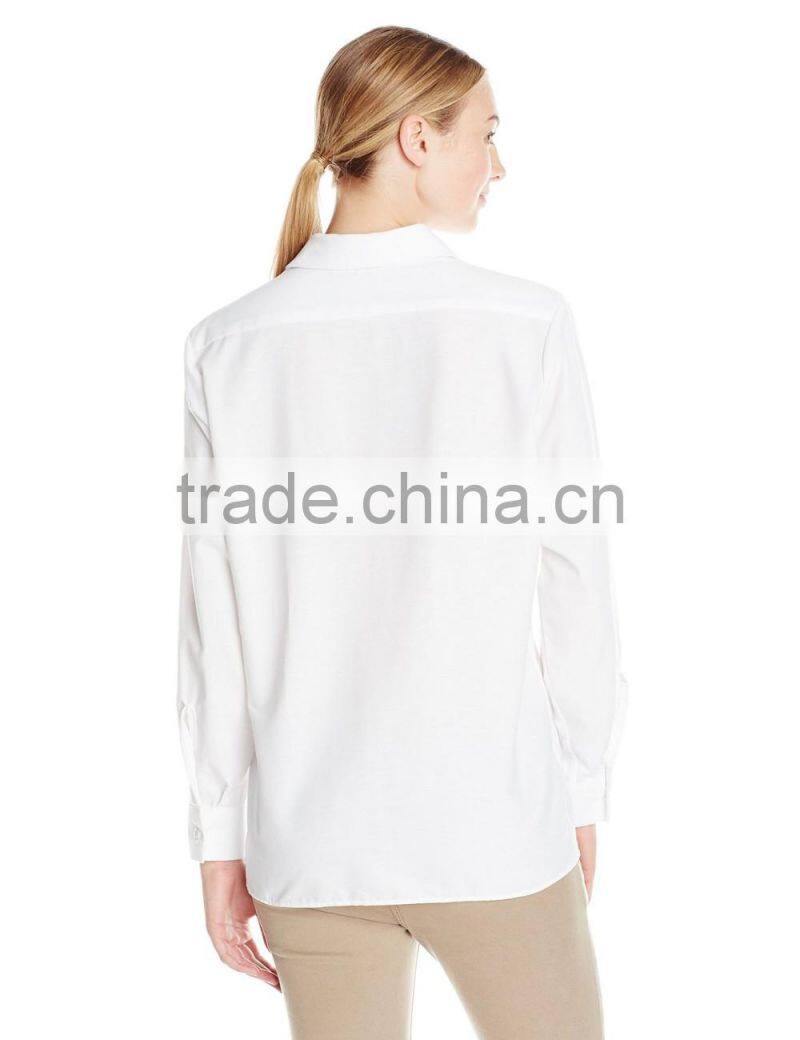 ladies loose casual white/pink light blue long sleeve shirt/blouse