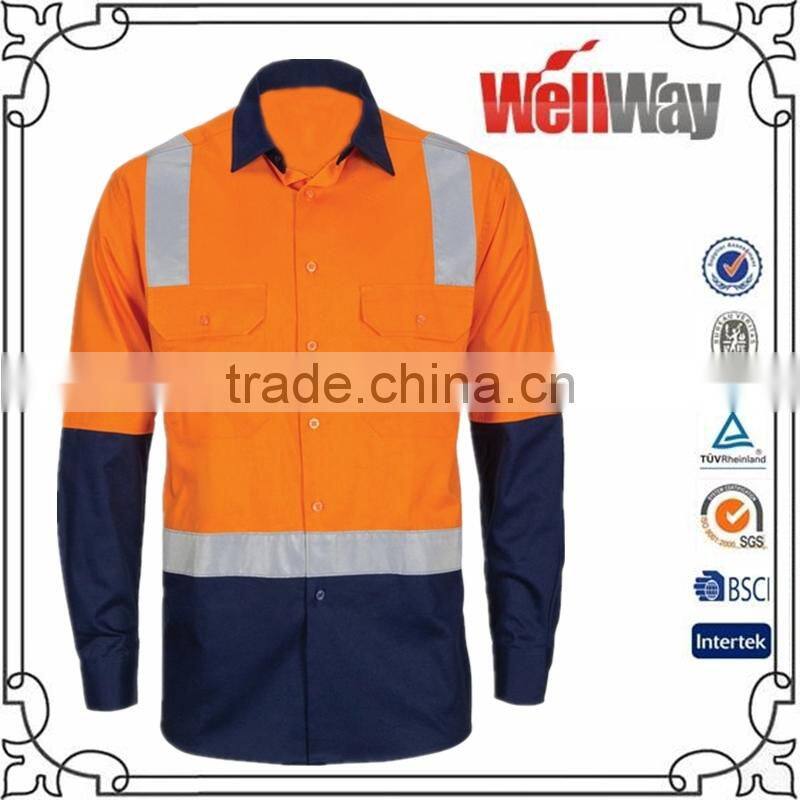 Mens breathable reflective safety work shirts