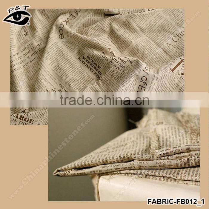 5m/pack Superior News Paper Printing Canvas Fabric Cotton/Linen Fabric Zakka Household Textile Cloth