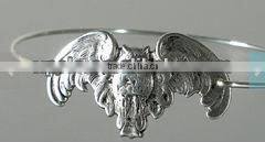 Wholesale hot sale owl bangle bracelet/anti-gold plated owl bangle/simple design of owl charm bracelet XP-CB-0577