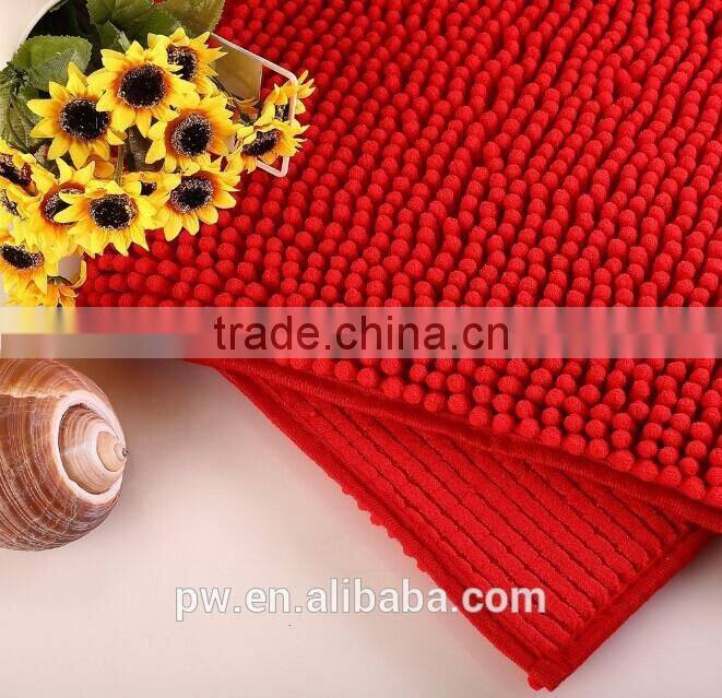 coffee color chenille floor mat Generic Washable Bathroom New Shaggy Rugs Non Slip Bath Mat Thick Shag Pile Size:60cm X 40