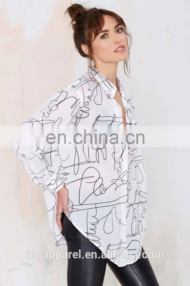 wholesale cheap latest fashion blouse design ladies cotton blouses white sheer blouse china 2015