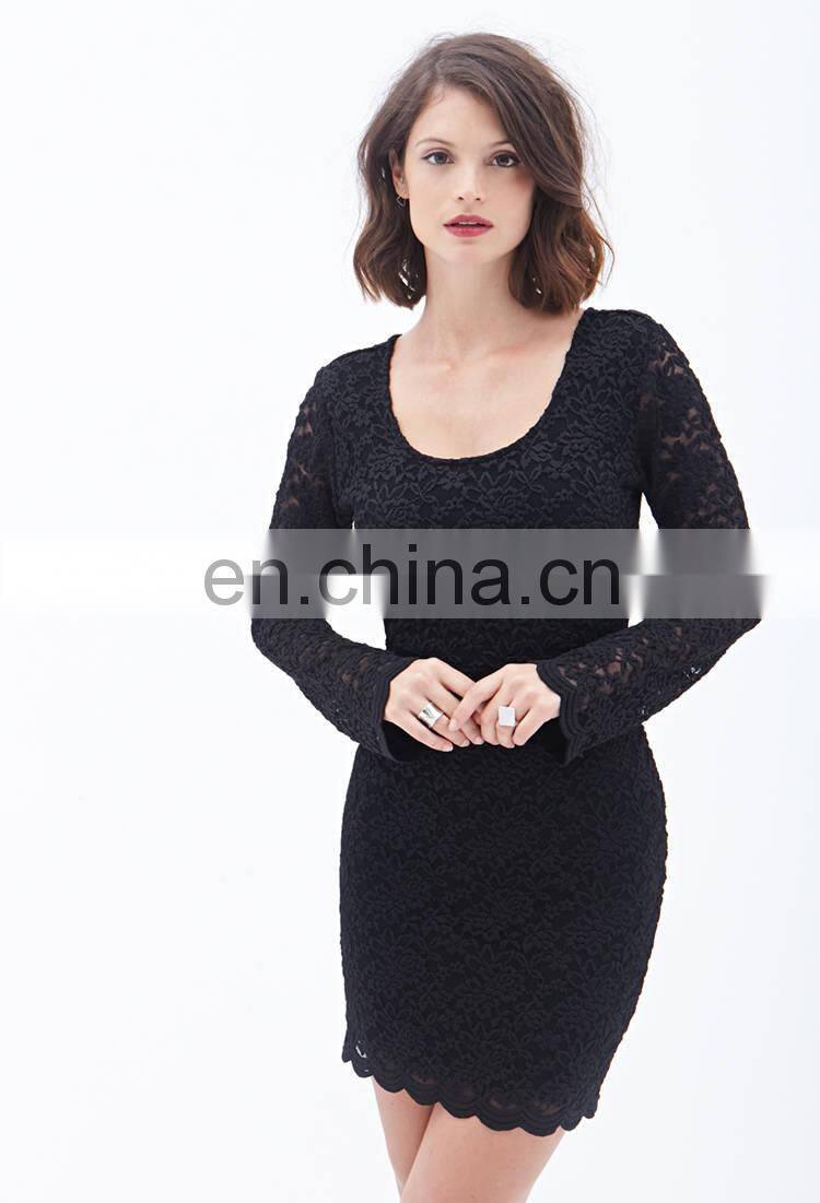 2014 winter women dress Crisscross Cutout Back Floral Lace Sheath Dresses