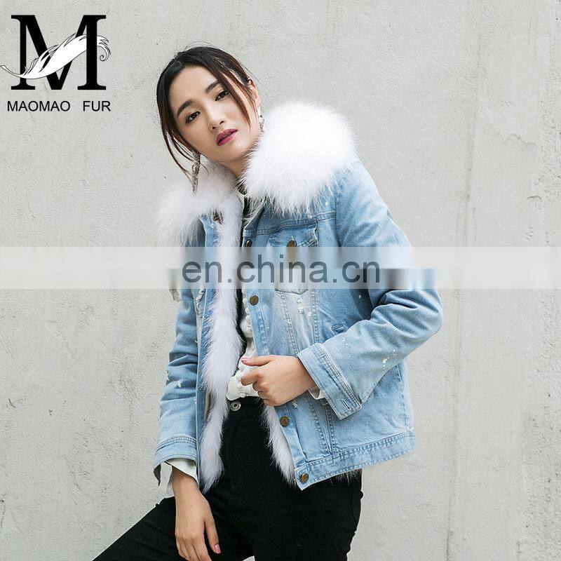 High Quality Short Military Woman Real Fur Parka Genuine Raccoon Fur Hood with Mink Fur Lining Coat