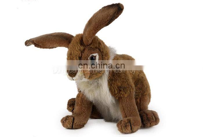 Wholesale Stuffed Realistic Plush Emulational Bunny Lifelike Animal Long Ears Rabbit Toys