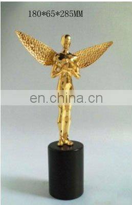 metal angel figurine holding star for home decoration