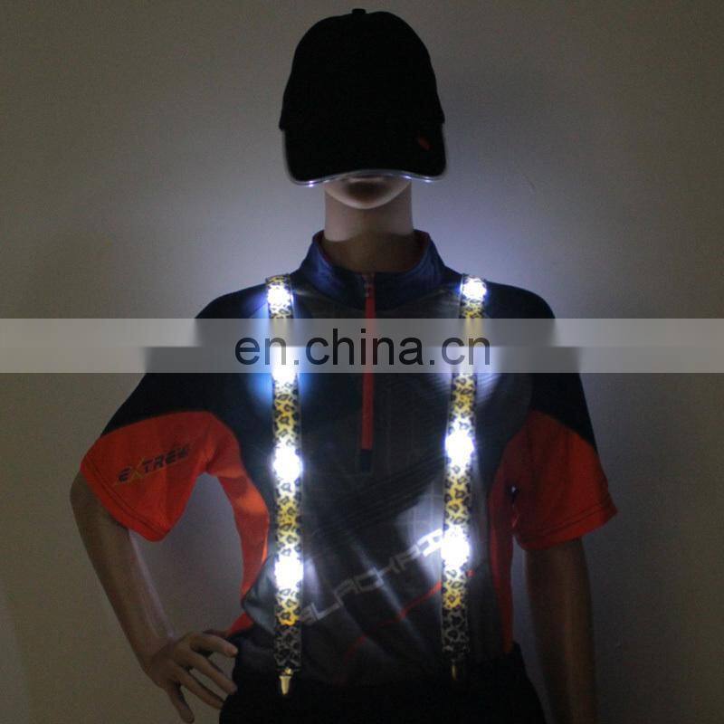 Hot sale led jeans suspenders Elastic kids Suspenders led flashing suspenders