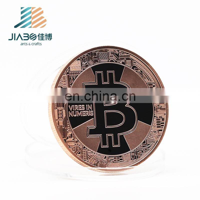 Custom design 3d logos have stock molds gold silver copper plating Bitcoin promotion coin