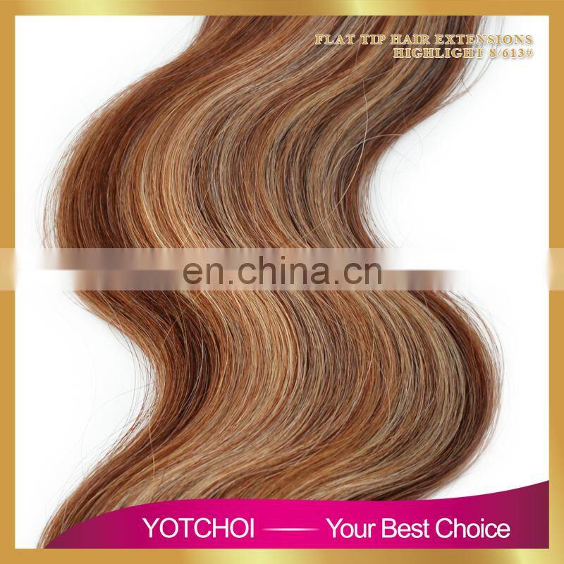 Factory price aliepress hair Russian remy hair extension Russian body wave pre tip hair