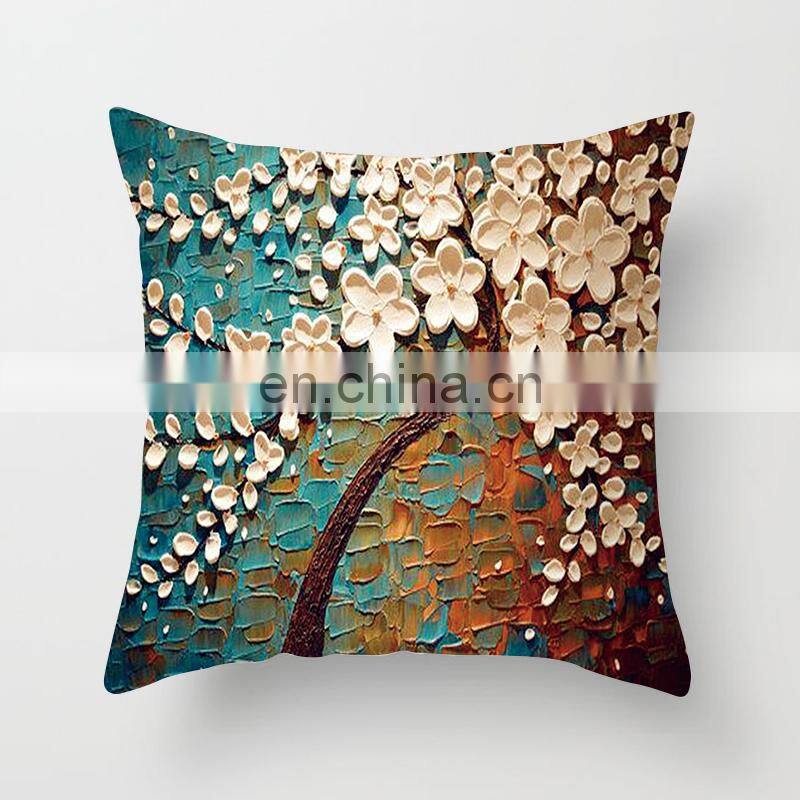 Floral Design Cushion Cover Vintage Flower Pillow Case Home Decorative Throw Pillow Cover