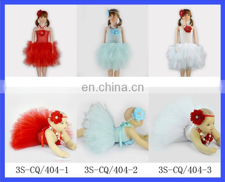 Wholesale Kids light Blue Tutu Dress Flower Girl Tulle Dress