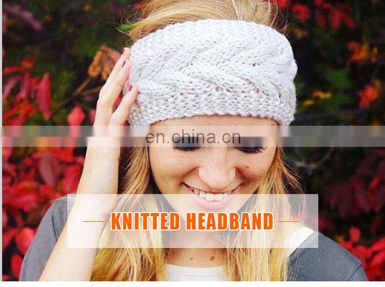 China Supplier Fashion Different Style Blue Purple Flexible Knitted Winter Hair Wool Band Band
