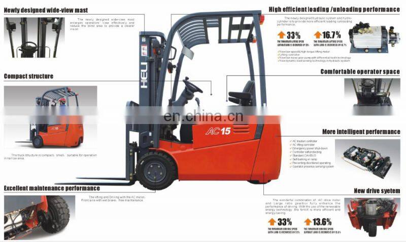 1.5 TON THREE WHEEL AC ELECTRIC FORKLIFT
