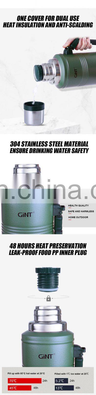 GINT 1.25L Portable Customer Logo Vacuum Cold Thermal Drinking Water Jug
