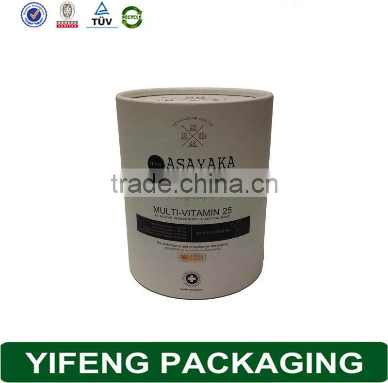 Round shape customized kraft paper packaging boxes with cap