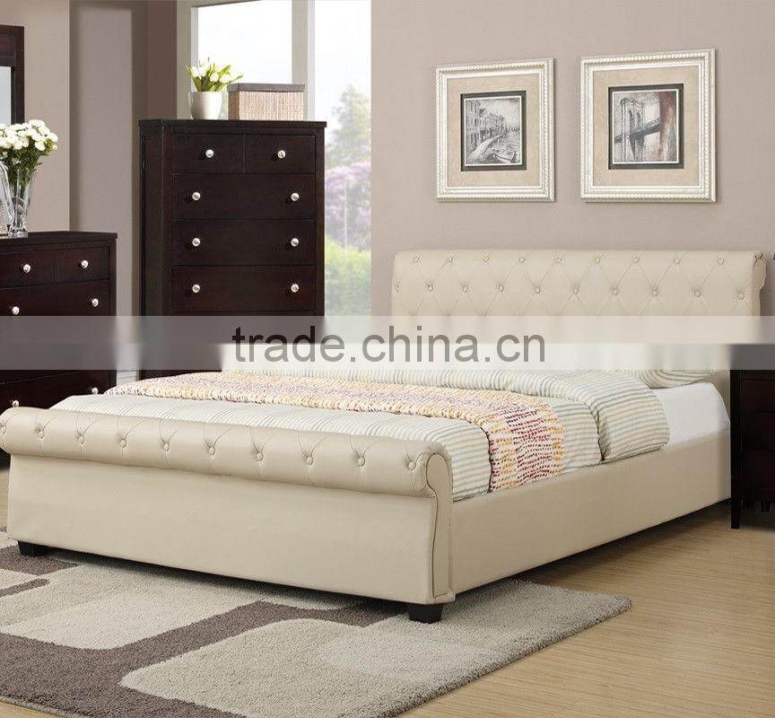 Bedroom Furniture Modern Design Cream Leather Big Bed Modern Bed Designs For Hotel