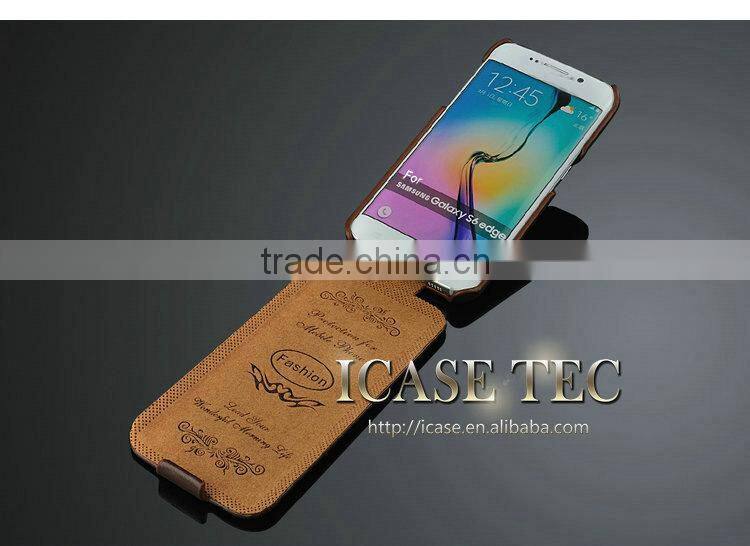 iCasetec Flip Leather Wallet Stand Case for Samsung Galaxy S6 edge