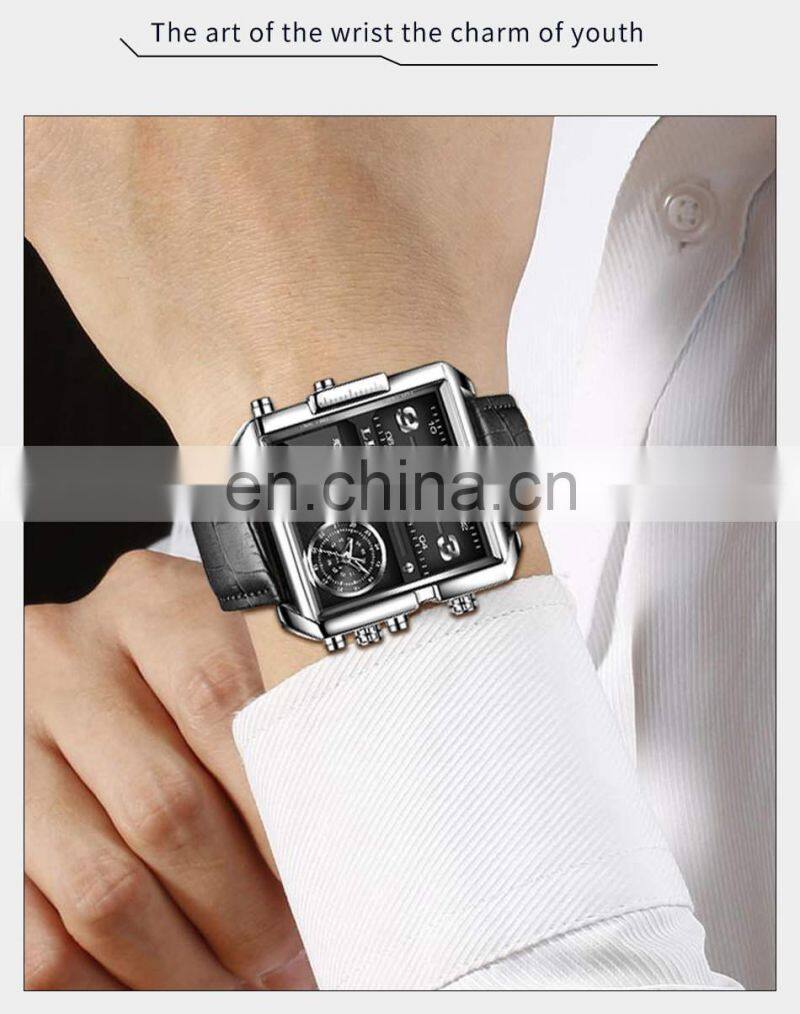 LIGE 8925 Mens Watches Square Digital Sports Quartz Wrist Watch for Men Waterproof wrist watches hands