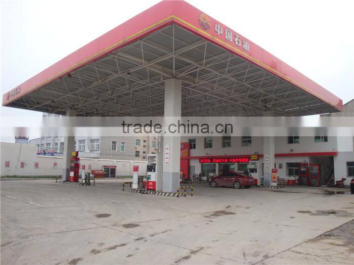 Cheap prefabricated galvanizing steel structure gas station