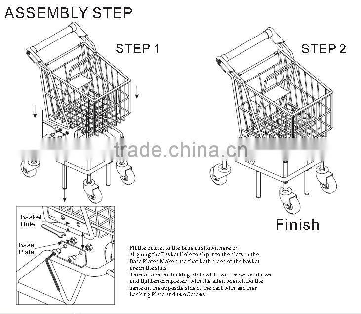 Children size metal shopping trolly carts