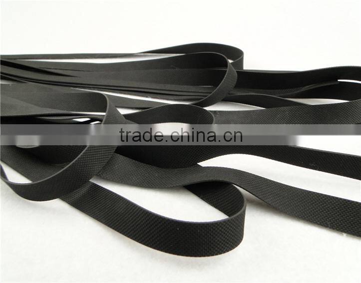 black no-slip ribbed rubber band