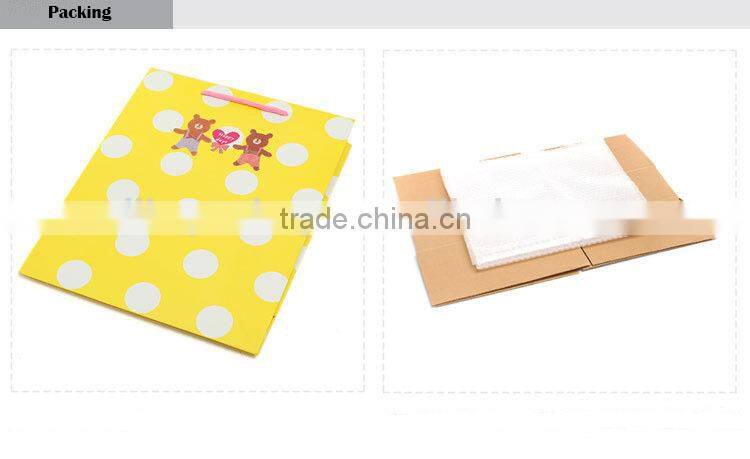bright yellow attractive printed gift paper bag