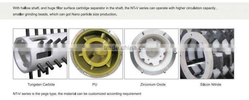 circulation sand grinding mill NT-V25L with large flow for ceramic ink &