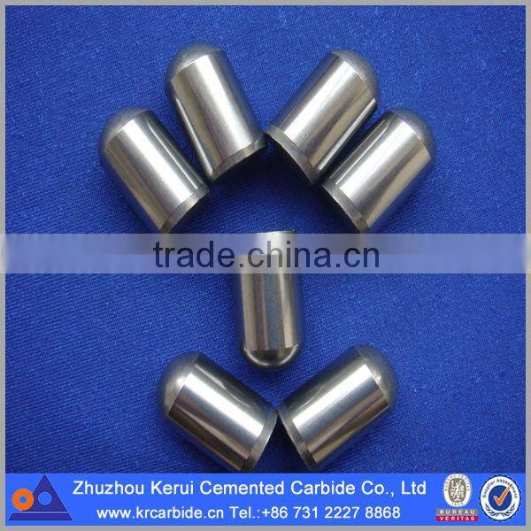 Spherical/domed carbide insert with high performance and good service life for all conditions of deep hole drilling