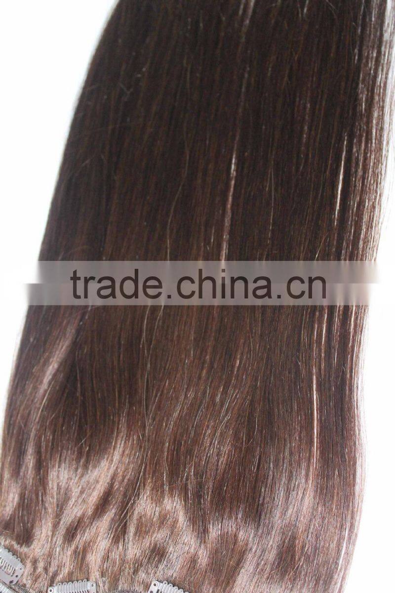 Brazilian 100% remy human clip in hair sample and color ring welcomed
