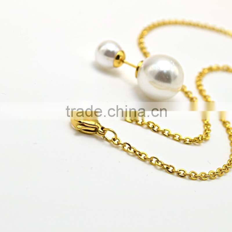 Bridal jewelry set 316l stainless steel lady pearl jewelry set