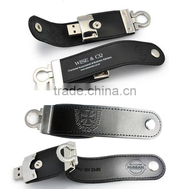 Hot saleing!promotional leather usb flash memory /leather usb disk 2.0