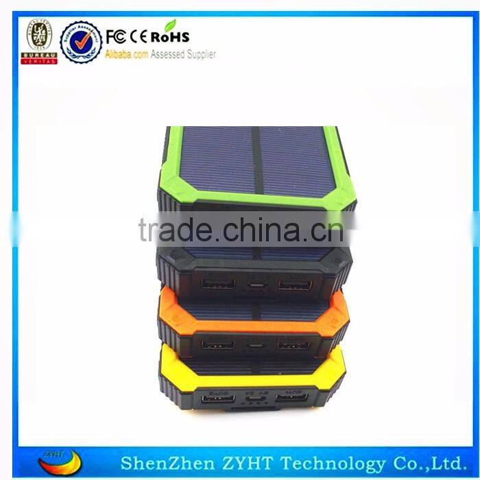 2016 Factory price 10000mah/20000mah solar mobile charger solar power bank