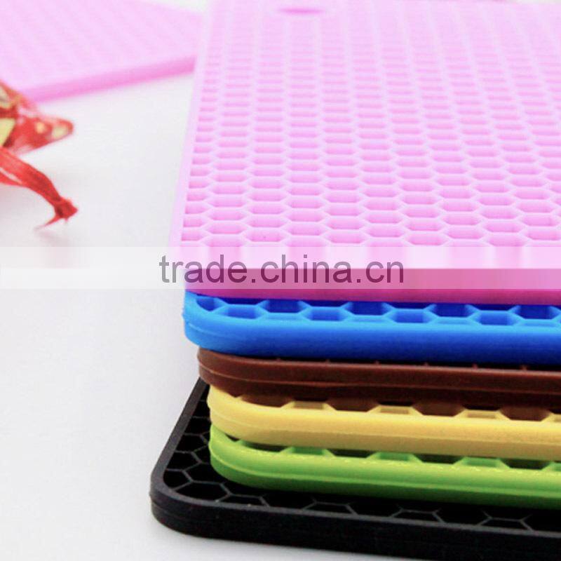 2015 Custom honeycomb shaped Silicone mat/kitchen silicon mats