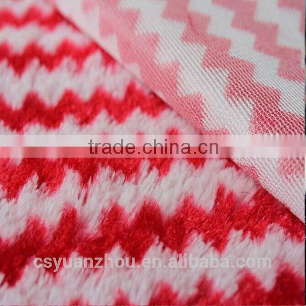 knit polyester yarn dyed plush fabric