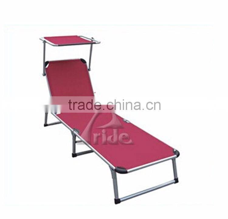 Classic Lounge Furniture Folding Aluminum Back With Chaise Lounge Pool Outdoor Lounge Chair With Canopy