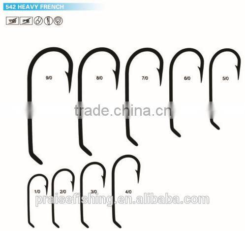 542 HEAVY FRENCH White Nickel High carbon steel wholesale fishing hook