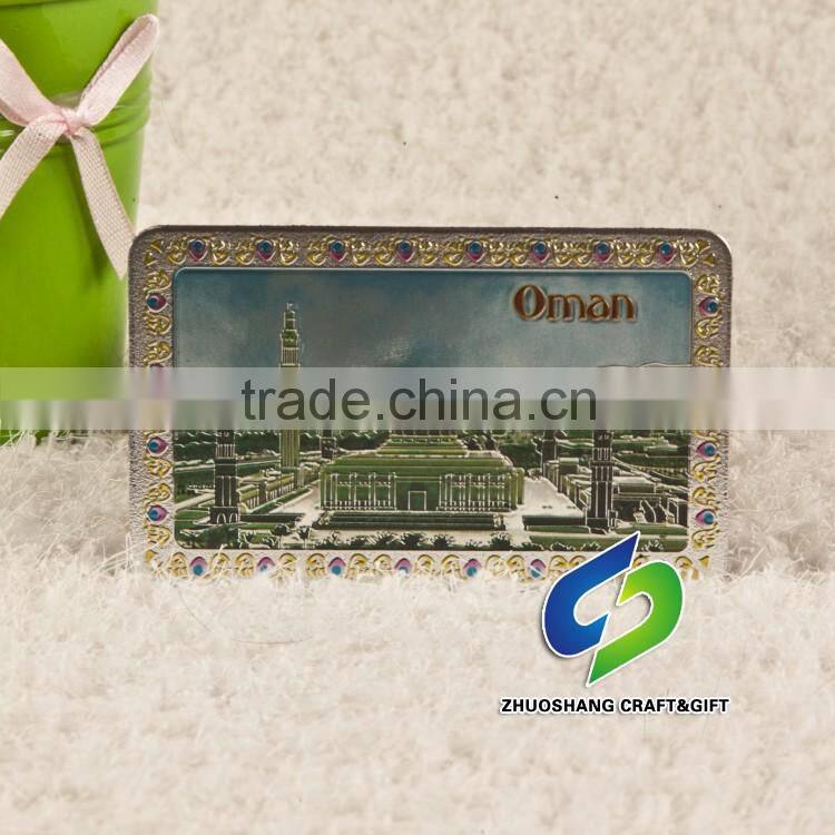 Qatar Dubai Buliding Aluminum Foil Metal Fridge Magnet