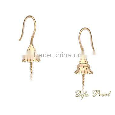 14K Gold Earring Findings with South Sea Pearl