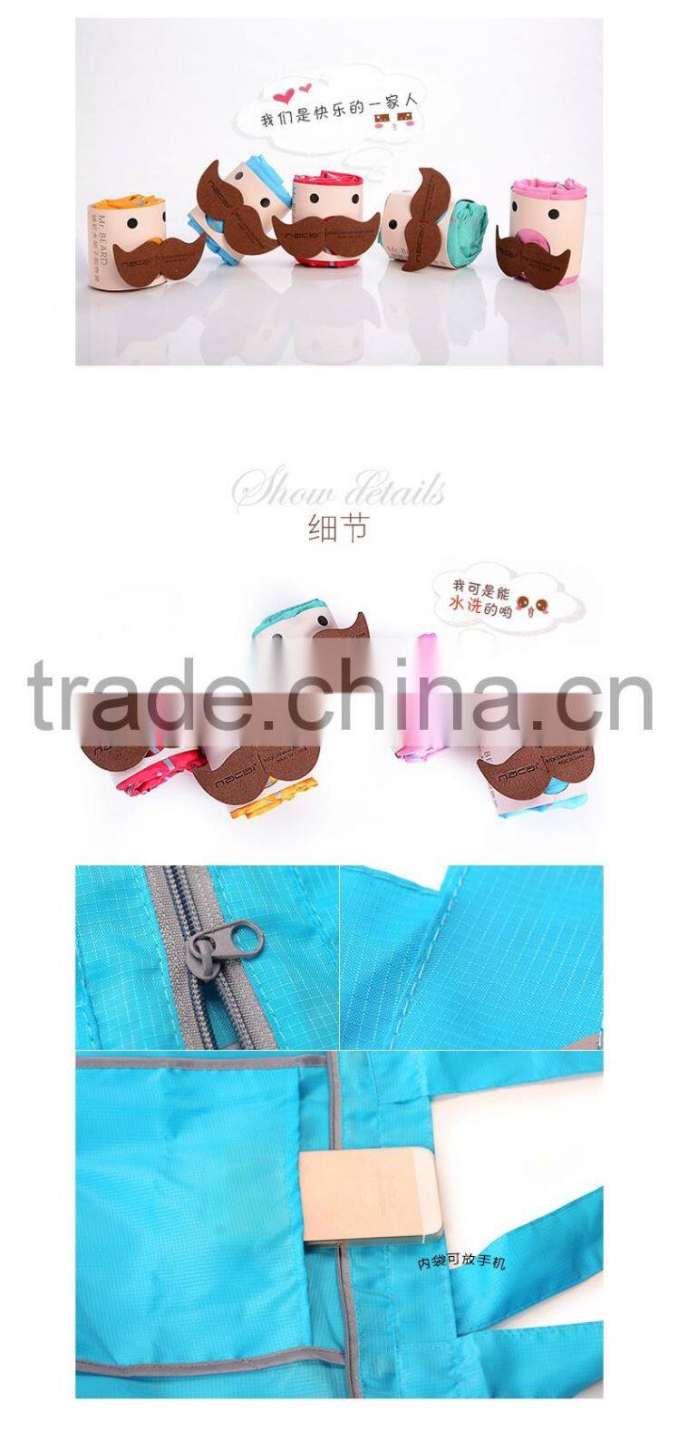 Newest beard shape folding recycle shopping bag women handbag