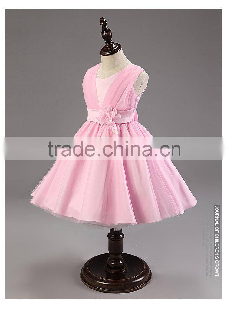 China party dress for 2-12 years old girls V neck lace evening dresses sleveeless dress girl best dress for farewell party