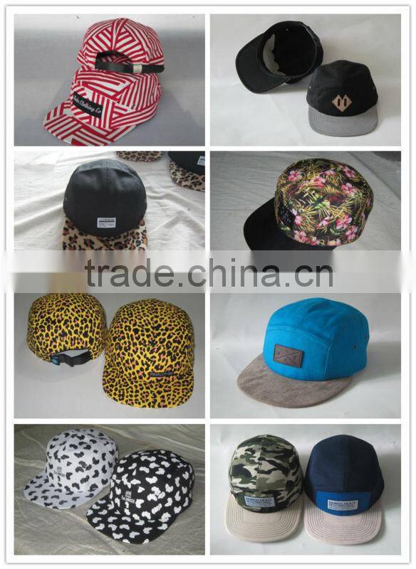2014 hot kid cap/red pu leather brim cap/custom 5 panel camp cap /pattern cap / snapback cap/ OEM custom front logo patch cap