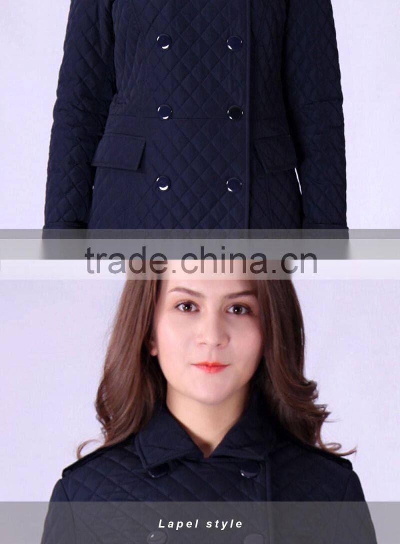 2016 Spring New Design Long Slim Fit Women Lapel Parka