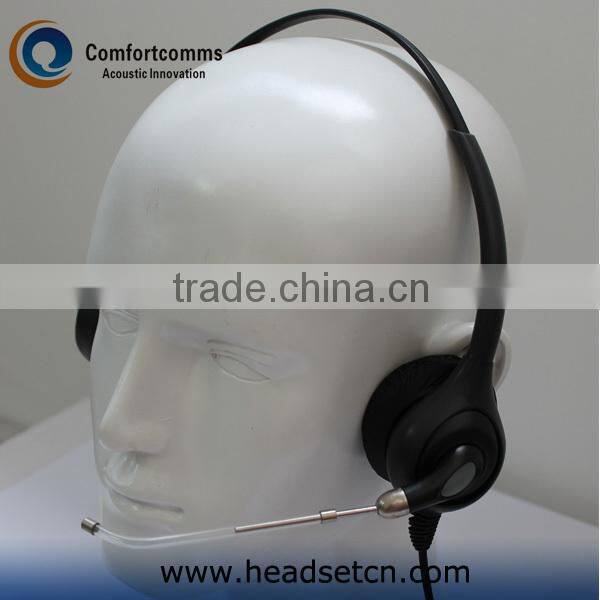 Noise cancelling binaural communication call center phone RJ11 headset HSM-602TPQDRJ