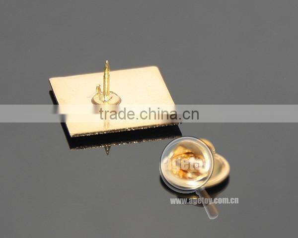 4 Colors Printing With Epoxy Coated Brass Plated Gold Color Emblem Custom Metal Pin Badge