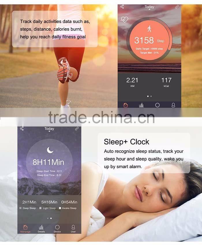 2016 China supplier Shenzhen Bluetooth 4.0 Fitness pedometer Band heart rate monitor